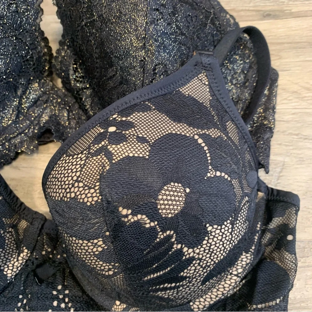 Aerie La Senza 2 Brad Real Power Plunge Lace Lined Halter